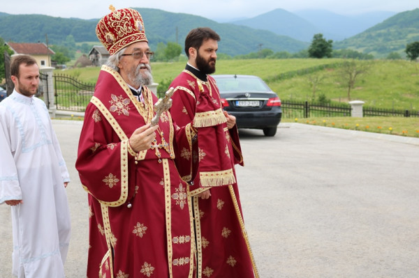 Освећење темеља црквене сале Саборног храма Вазнесења Господњег у Бјелајцу